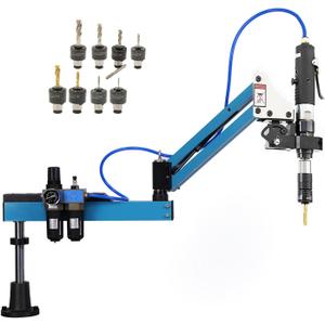 Pneumatic Tapping Machine, 360 Multi-directions Pneumatic Air Tapper Universal Flexible Arm Drilling Threading Machine M3-M12 Tap Collets with Taps