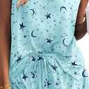 Ekouaer 1 Pack Women’s Pajama Set Print Sleepwear Tank Tops and Ruffled Shorts with Pockets Soft Loungewear Sets Outfits 2XL