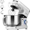 VIVOHOME Stand Mixer, 660W 10 Speed 6 Quart Tilt-Head Kitchen Electric Food Mixer with Beater, Dough Hook, Wire Whip and Egg Separator, Silver