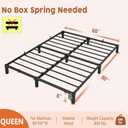 Metal Bed Frame Queen Size 8 inch Platform Bed Frame, Strong Steel Slats, Bedroom Bed Base for Apartment and Home Use