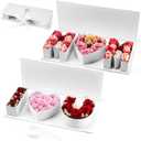 Gilprop 2 Pack Mothers Day Empty Gift Box Set I Love You and MOM Letter Shaped Fillable Flower Boxes Premium Cardboard Packaging for Chocolate, Candy, DIY Birthday Gifts(White)