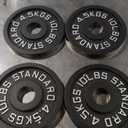 Cast Iron 2-Inch Olympic Weight Plates Set for Strength Training, Barbell Free Weight Plate Set for Weightlifting in Home Gym, Multiple Sizes From 2.5LB to 40LB