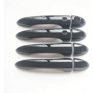 New Set Glossy Black Sport Door Handle Cover Trim Fit for Jeep Cherokee Compass Dodge Dart Chrysler 200 (Glossy Black, with 2 Keyless Holes)