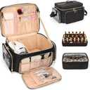 Bagmoly Nail Polish Organizer, Nail Polish Storage Holds 50-70 Bottles & Nail Lamp, Portable Travel Nail Kit Storage Carrying Case Fits Nail Suppiles, Gift for Manicurist, Girls (Black)