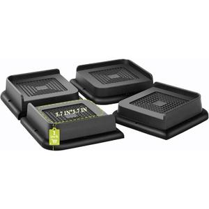 Bed Risers 1 inch Heavy Duty, Oversized Furniture Riser for Couch Sofa Table Chair Leg Frame Dorm, Support up to 6000 Lbs (Black 4 Pack, 1 inch)