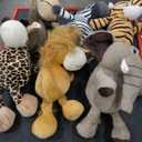 Zhanmai 6 Pieces Safari Stuffed Animals Plush Jungle Animal Toys Set for Boys Girls, Lion Elephant Zebra Giraffe Tiger Monkey for Animal Themed Parties Student Award, 11.8 inches