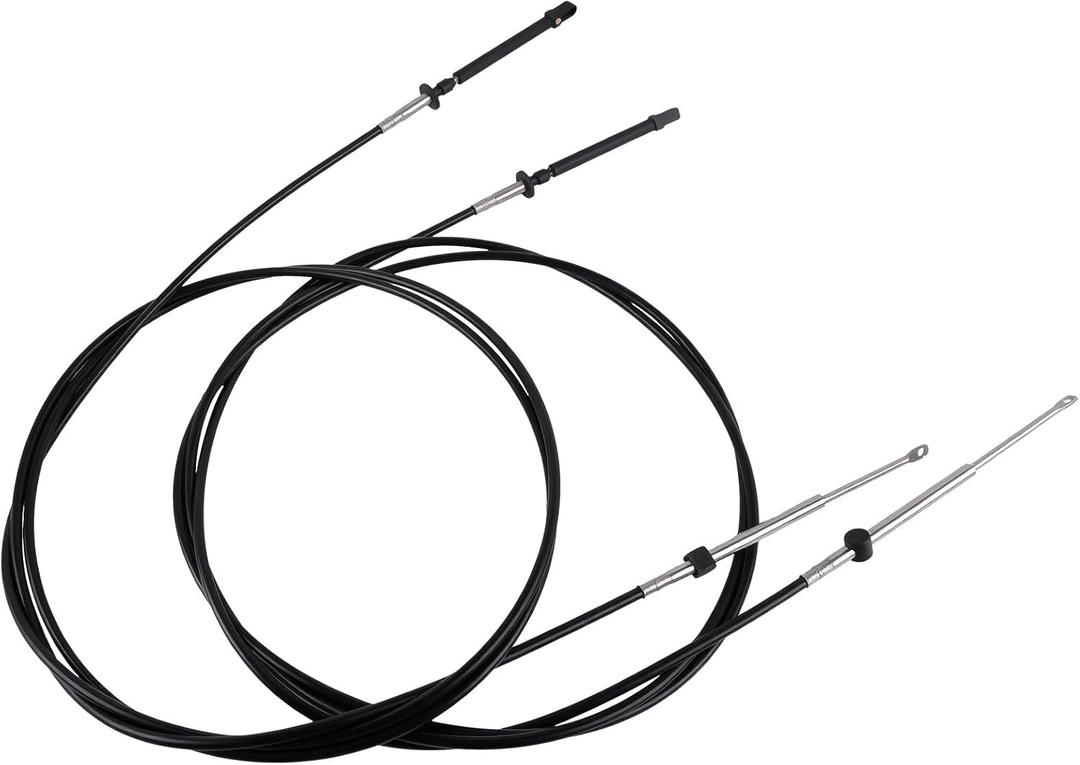 2pc 12FT Throttle Shift Remote Control Cable, Fit for Johnson Evinrude Remote Control Outboard Engine 1979-Now, Part# 0173112, 173112, CCX20512, CC63612