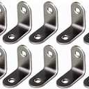 Framing Hardware 1/2 x 1/2 Zinc Plated Steel Corner Brace L Brackets with Screws for Frame Corners, Stacked Frames, Stretched Canvas, Shelving - 10 Pack