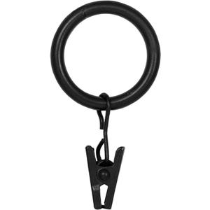 Kenney Window Curtain Clip Rings, Set of 14, Black (For 5/8" or 3/4" Diameter Rods)