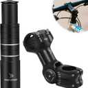 HAQQI Bike Stem Riser & Adjustable MTB Stem, 31.8mm Bike Stem Adjustable 60 Degree, Aluminum Bicycle Handlebar Riser, Universal Bike Stem Riser Extender for MTB/Road/BMX/E-Bikes