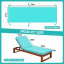 4 Pack Outdoor Chaise Lounge Cushion Covers Waterproof, Patio Lounge Chair Cushion Replacement Covers with Zipper and Ties for Patio Pool (72 x 21 x 3 Inch, Lake Blue, Cushion Not Included)
