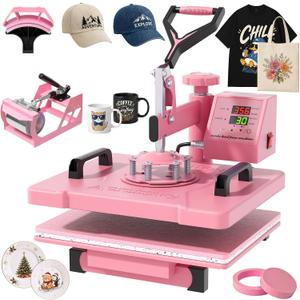 Seeutek Heat Press Machine, 5 in 1 Heat Press for T Shirts, Hat,12x15 Inch