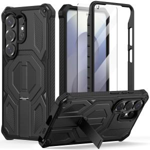 Nvollnoe Compatible with Samsung S26 Ultra Case with Foldable Invisible Kickstand 2-in-1 Military Grade Shockproof Heavy Duty Protective Magnetic Case for Samsung S26 Ultra 6.9 inch(Black)