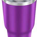 WETOWETO 30oz Tumbler, Stainless Steel Vacuum Insulated Water Coffee Tumbler Cup, Double Wall Powder Coated Spill-Proof Travel Mug Thermal Cup for Home Outdoor (Purple, 1 Pack)
