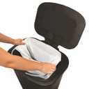 13 Gallon Trash Can, Plastic Swing Top Kitchen Garbage Trash Can, Black