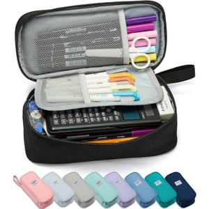 SPACEMATE Pencil Case Pouch Box Bag School Supplies Girls Boys Kids, Cute Preppy Stuff Large Big Capacity Aesthetic Pen Organizer, Back to College Stationary, Black, Classic Stlye, 1800ml SPACEMATE Pencil Case Pouch Box Bag School Supplies Girls Boys Kids, Cute Preppy Stuff Large Big Capacity Aesthetic Pen Organizer, Back to College Stationary, Black, Classic Stlye, 1800ml