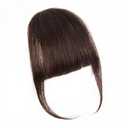 EINAEY Clip in Bangs 100% Real Human Hair, Darkest Brown Wispy Fake Bangs, Bangs Hair Clip & Clip On Bangs for Women, Fringe with Temples, Natural Blend