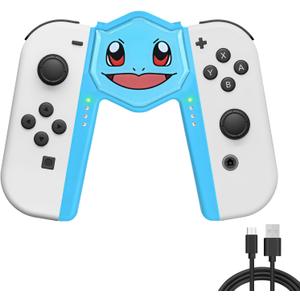 DLseego Joycon Speed Charging Grip for Switch/Switch OLED Joy Con Controller, Portable Gaming Comfort Grip Left Right Handle Joystick Remote Controllers V-Shaped Anti-Slip Holder Accessories Blue