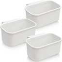 DEAYOU 3 Pack Hanging Cup Holders, Utility Rolling Cart Accessories, Hanging Storage Basket, Pencil Holder Makeup Organizers for Art Craft Supplies, Home, Kitchen, Office, White, 10.2''x5.5''x4.7''
