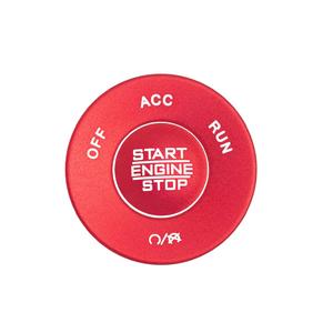 LECART Car Interior Accessories Red Start Engine Stop Button Cover Stickers Fit for Jeep Wrangler JL JLU Gladiator JT 2020 2021 2022 2023 2024 2025 Auto Interior Decoration Metal Trim 2 Pack