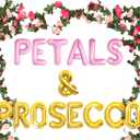 Petals And Prosecco Bridal Shower Decorations Artificial Pink Flowers Garland Prosecco Balloons Spring Roses Floral Hanging Garland Vine Wedding Party Supplies