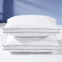 NightHug Luxury Goose Feather Down Pillow King Size Set of 2, Premium 3-Chamber Bed Pillows for Deep Sleep, 900+ Fill Power, 400 Count Cotton Shell, Hotel Quality Pillow for Side, Back Sleepers, 19" x 35"