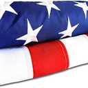American Flag - Heavy-Duty US Flag - Embroidered Stars - Nylon USA Flag Built for Outdoors - Sewn Stripes - UV Protection - Brass Grommets (6x10 ft)