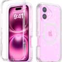 Designed for iPhone 17 Case,[Compatible with Magsafe] [Non-Yellowing] [Without Screen Protector] Shockproof/Dust/Drop Proof 3-Layer Full Body Protection Rugged Heavy Duty Cover, Clear Glitter