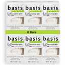 Basis Sensitive Skin Bar Soap for Body, Hands and Face, Unscented Soap Bar for Sensitive Skin with Chamomile and Aloe Vera, 4 Oz, Pack of 6 (4 Ounce (Pack of 6))