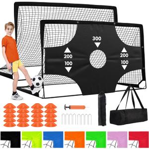 Portable Pop Up Soccer Goal - 6x4ft Backyard Training Equipment with Soccer Ball, Scoring Target Cloth, and Conesl,Fencing Training EquipmentBaseball & Softball Protective Screens (Black)