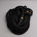 TITAN Garden Hose 50FT | NON-EXPANDING Durable, Flexible, Ultra Lightweight, Extra Strength Fabric Hybrid Water Hose, Heavy Duty Brass Connectors, With Jet Nozzle For Home, Marine, RV (Black)