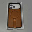 for iPhone 17 Pro Max Case Leather | iPhone 17 Pro Max Leather Case with Stand | Compatible with MagSafe with Magnetic Ring Grip Holder (Brown, IP17 Pro Max-6.9inch)