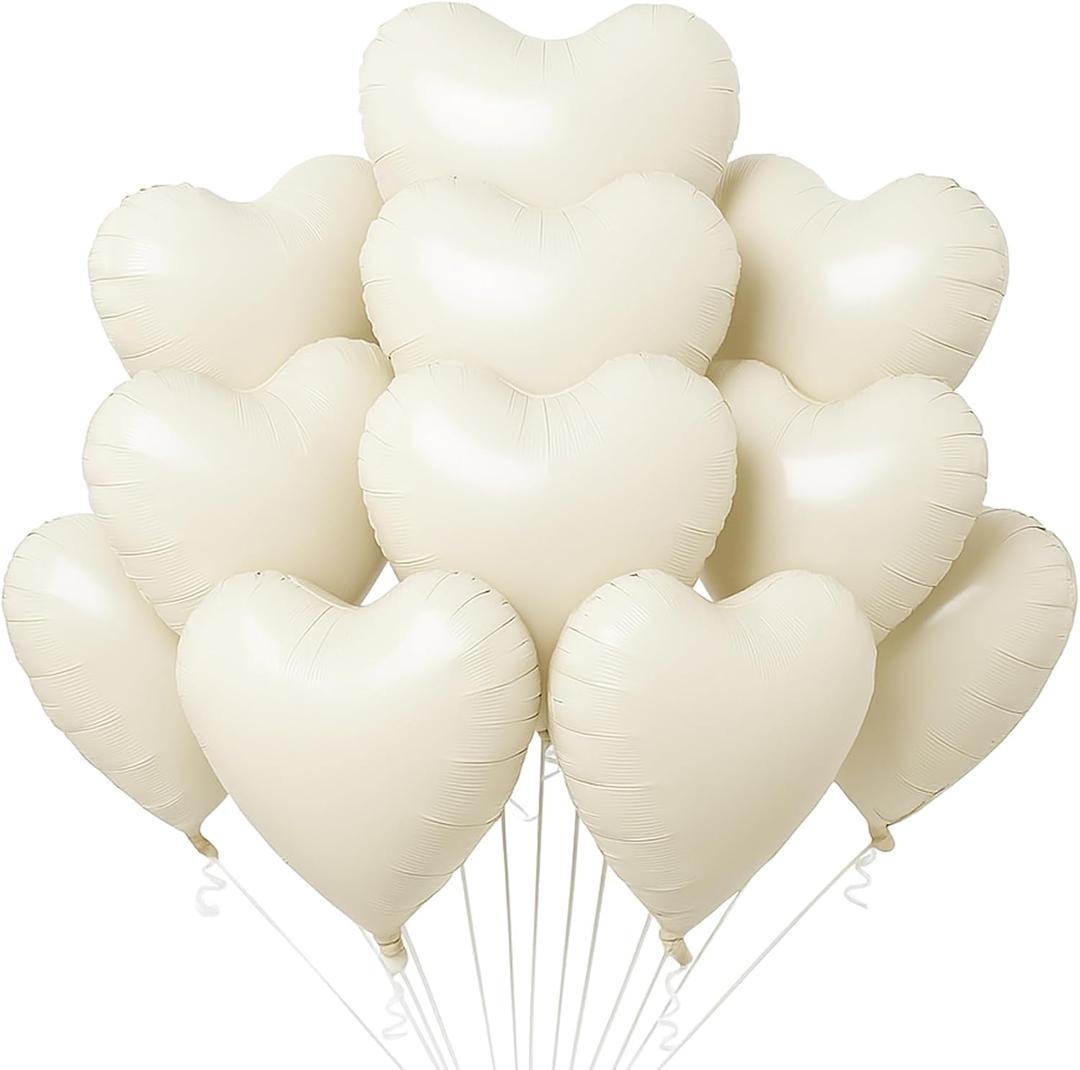 Heart-Balloons Valentine-Balloon 12PCS 18" Love Foil Balloons Birthday Party Anniversary Wedding Engagement Decorations Baby Shower Bridal Supply
