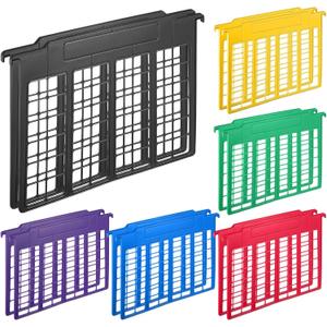12 Pack File and Folder Dividers 11 x 6 Inches Hanging Filing Cabinet Dividers Plastic Folder Organizer Insertable File Separators Office Filing Supplies for Organization (Multicolor)