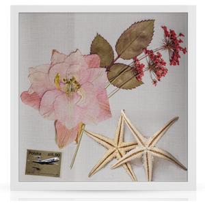 TJ.MOREE Shadow Box Frame 11 x 11 Shadowbox Display Case Picture Frame Memorabilia Wedding Bouquet Flowers Medals Military Photos Memory Box - White