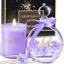Mothers Day Gifts for Mom Daughter, Birthday Valentines Christmas Stocking Stuffer Gift Box for Women Wife Girlfriend Sister Best Friends Teachers, Violet Candle Gift Set, Self-Care Gifts for Her
