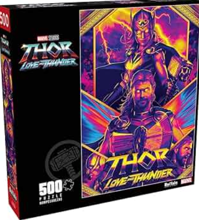 3 PCs Buffalo Games – Marvel - Season's Greeting from The Avengers - 500 Piece Christmas Jigsaw Puzzle - Festive Holiday Puzzles for Adults – Precision-Cut Pieces, Winter Artwork