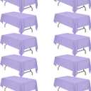 BRILLMAX 10 Pack Lavender Tablecloths 60 x 102 Inch for 6ft Rectangle Tables - 150 GSM Polyester Fabric, 15" Standard Drop, Water, Stain & Wrinkle Resistant Cloth Cover for Wedding Dining Buffet