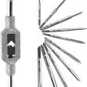 11PCS Mini Screw Tap Set Metric Thread Machine Taps Kit HSS Hand Thread Wire Taps Adjustable Tap Wrench Tool for Clocks and Watches Tapping