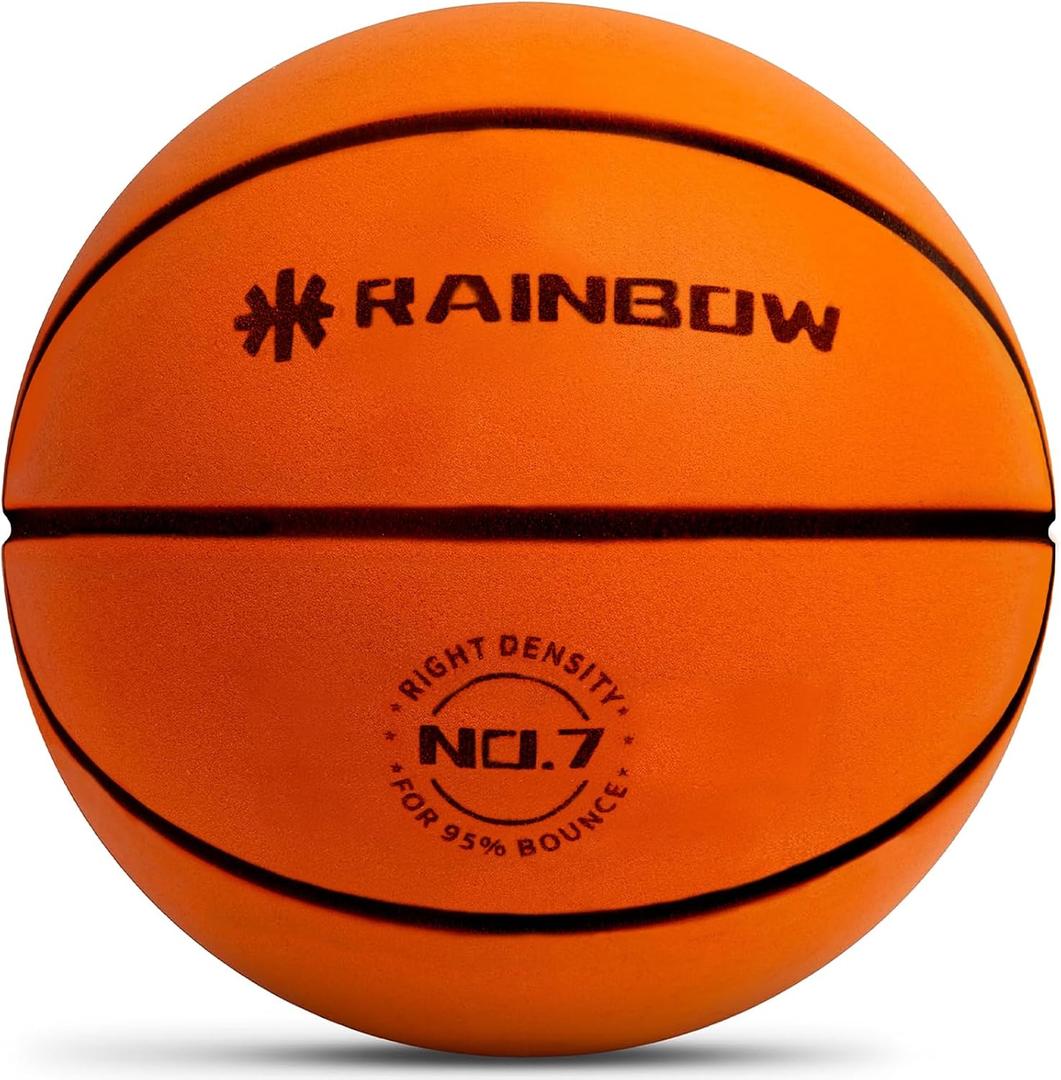 RAINBOWBEAR Upgraded Silent Basketball - Size 7 (29.5"), New Dribble Dream Indoor (Flower Orange)
