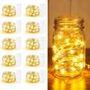 10 Pack Fairy Lights Battery Operated - 7ft 20 LED Twinkle Lights Copper Wire Mini String Lights Firefly Lights for Mason Jars DIY Crafts Christmas Wedding Party Centerpiece Table Decor, Warm White