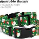 2 x Reflective Dog Collar, Cute Christmas Style Dog Collar for Small Dogs, Soft Nylon Puppy Collar for Boy and Girl Female Dog, Adjustable Heavy-Duty Pet Collars with Quick Release Buckle, Green (S (Neck 10-16", Width 3/4"))