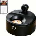 Wet Food Automatic Cat Feeder with Camera, Semiconductor Cooling & Heating with Stainless Steel Bowl, APP Control with Camera & Meal Call, 5 Fresh Meals Pet Food Dispenser (Black)