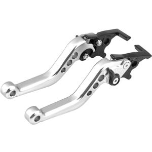 CHICIRIS Motorcycle Levers, 1 Pair CNC Aluminum Alloy Motorcycle Scooter Modification Double Disc Brake Lever (White)