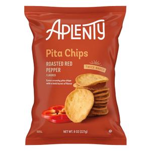 Amazon Brand, Aplenty Roasted Red Pepper Pita Chips, 8 Oz (EXP 02/20/26)