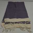 SMYRNA TURKISH COTTON Vintage Series Turkish Beach Towel Oversized, 37x71 inch, Extra Large Quick Dry Sand Free Beach Blanket, Lightweight Cotton Pool, Spa, Travel, Gym, Adult Bath Towel, Purple