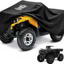 XYZCTEM Waterproof ATV Cover, Heavy Duty Black Protects 4 Wheeler from Snow Rain or Sun (Black, 88 inch)