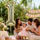 3 x Champagne Gold 40 Inch Balloon Number 2, Large Light Gold Foil Number 2 Balloons Set 0-9 for Girls Boys, Digital 2 Helium Balloon for Women Boho Baby Shower Anniversary 2nd Birthday Party Decorations