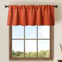 WOSIBO 2 Pack Blackout Window Valance Burlap Tan Rod Pocket Farmhouse Style Window Treatment Decor Curtains for Kitchen Bathroom Living Room 16" x 56" (Orange)