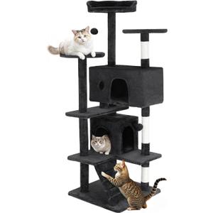 FDW | 54" Cat Tree Tower | Grey | Multi-Level Indoor Activity Center